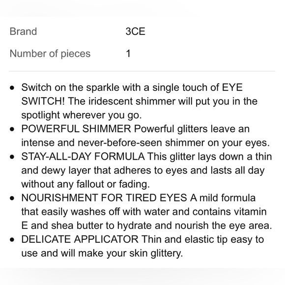 3CE “STUCK” holographic glitter eye makeup 🌈 1 pc - Picture 11 of 12